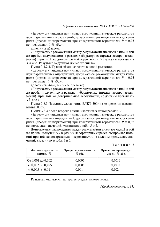 Изменение №4 к ГОСТ 11126-88