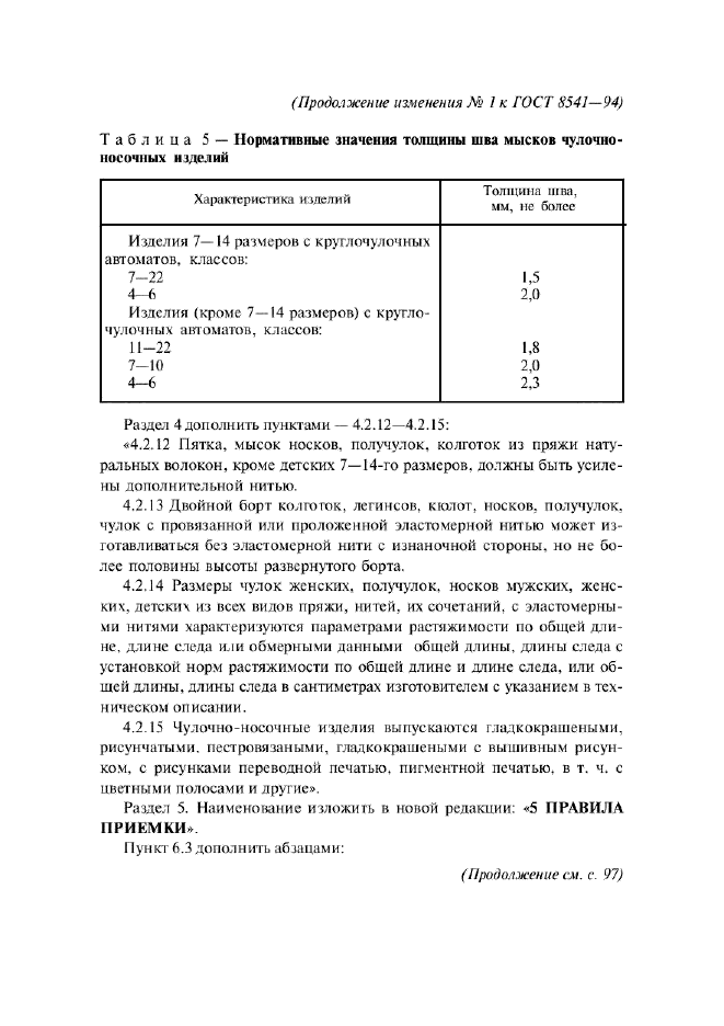 Изменение №1 к ГОСТ 8541-94