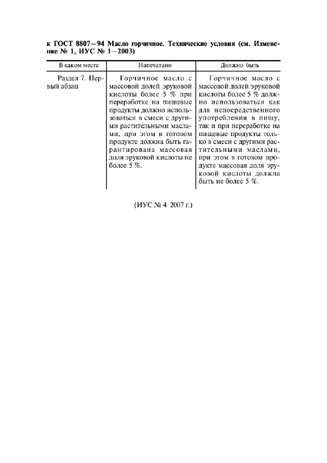 Поправка к ГОСТ 8807-94