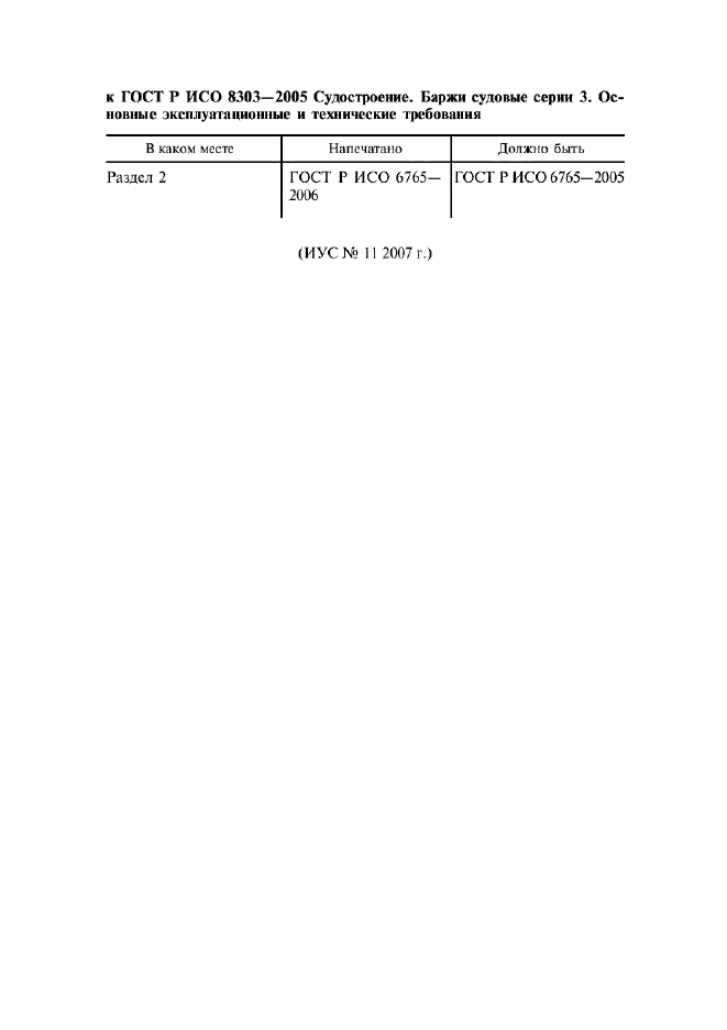 Поправка к ГОСТ Р ИСО 8303-2005