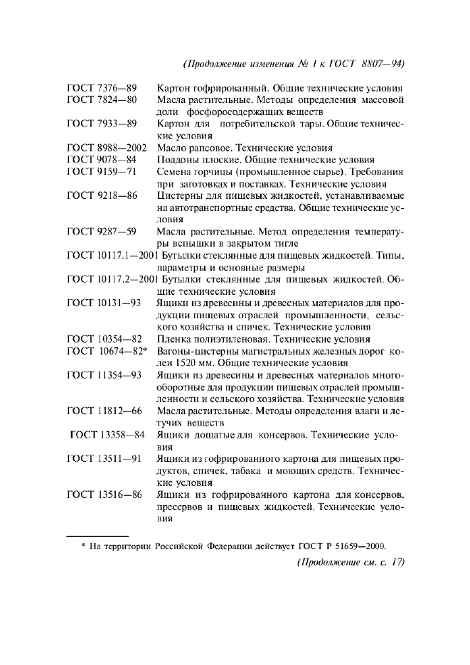 Изменение №1 к ГОСТ 8807-94