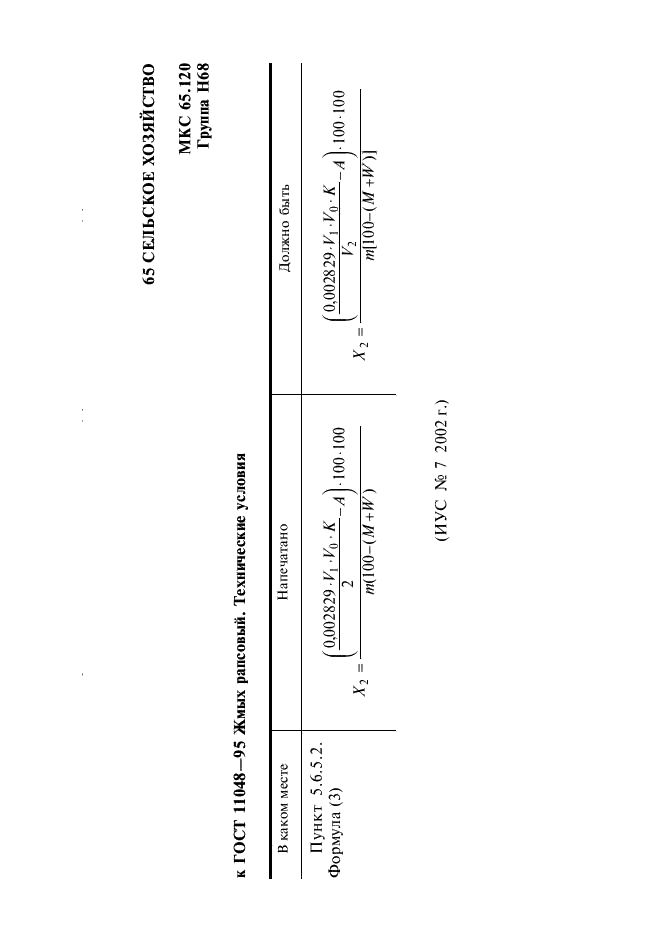 Поправка к ГОСТ 11048-95